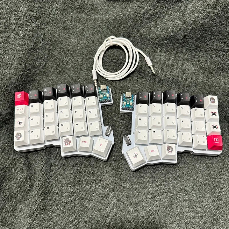 Silakka54 Split Keyboard Kit Wired Hot Swap Support VIAL Split Ergonomic Keyboard RP2040zero Customized PC Gamer Accessories