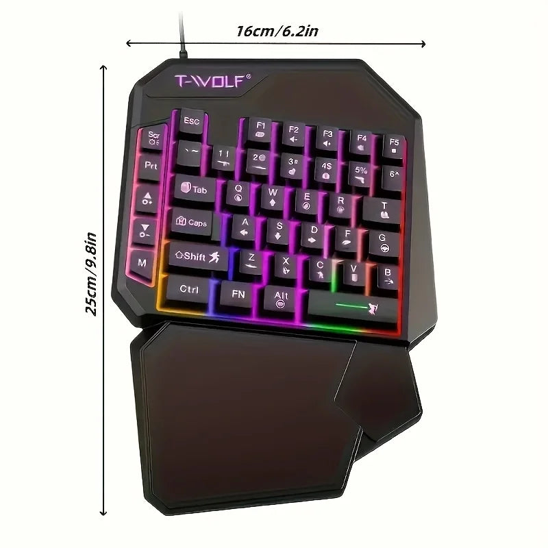 1pc Compact 40% Wired Gaming Keyboard with 7 RGB Dynamic Backlight Modes, Ergonomic for PC/Laptop Gamers Esports Players