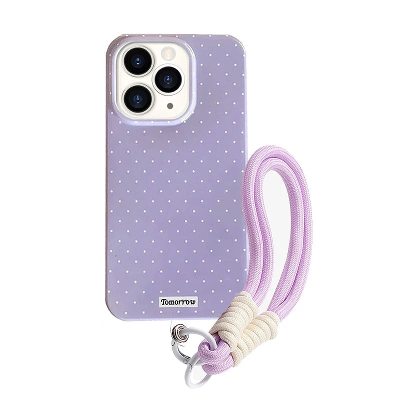 INS Polka Dot Small Fresh Mobile Phone Case for iPhone 17 16 15 14 13 12 Pro Max 11 Ultra Slim Shockproof Cover for iPhone Air