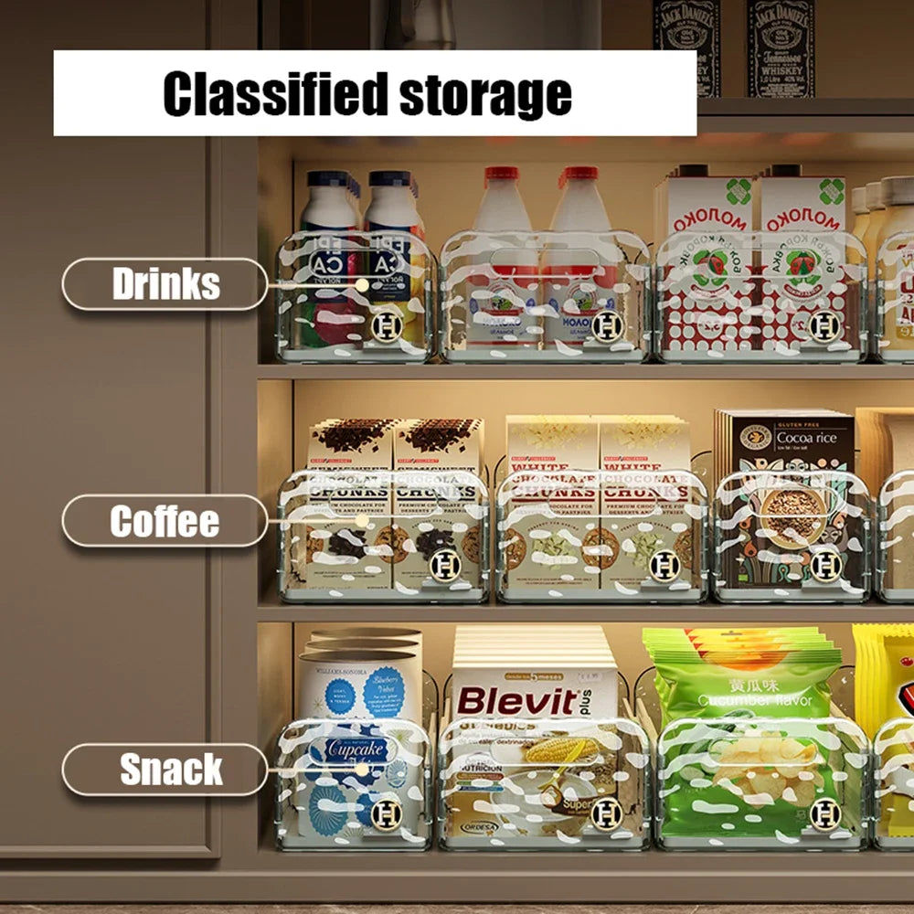 Kitchen Organizing Storage Box Simple Cabinet Retractable Storage Box Water Corrugated Drawer Desktop Snacks Grocery Storage Box