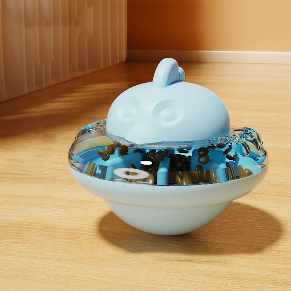 Pet  UFO Flyer Toy - Interactive Slow Feeder for Dogs Cats, Bite-Resistant Squeaky Pet Toy for Self-Entertainment Boredom Relief