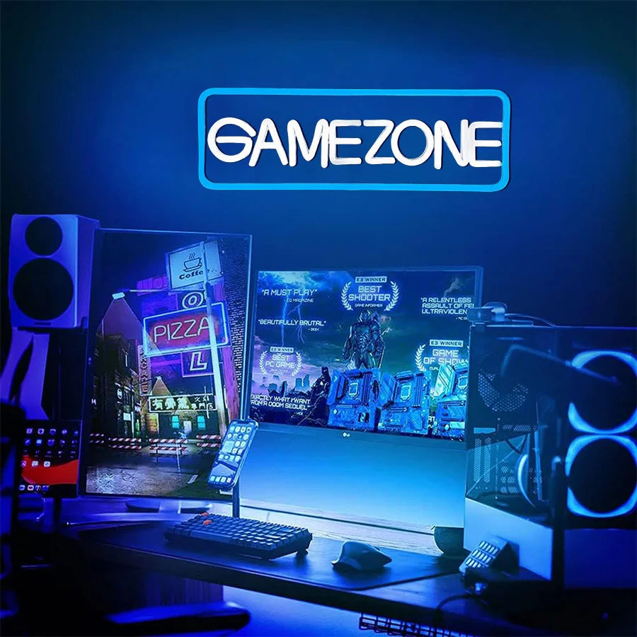 Game Zone Neon Signs for Gamer Room Decor,Gaming Light Neon Sign for Gaming Wall Decor,Led Neon Gaming Sign for Gamer Gifts Boys