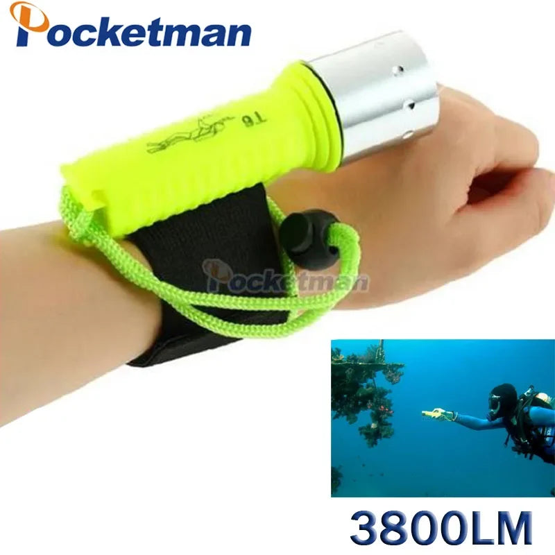 High Lumen LED Diving Flashlight Lantern Waterproof Underwater Scuba Flashlight Torch Light Lamp Diver Underwater Work Lantern