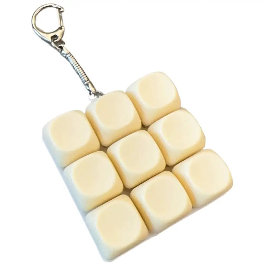 Mechanical Keyboard Fidget Keychain Toy Clicky Keycap Stress Relief 9 Keys Finger Button Squeeze Toy for Adults Gift