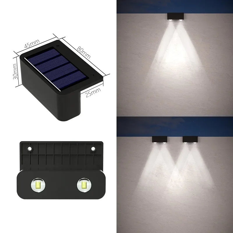 Solar Wall Lamp Outdoor Waterproof Solar Powered Light UP and Down Illuminate Home Garden Yard Decoration Outside Sunlights