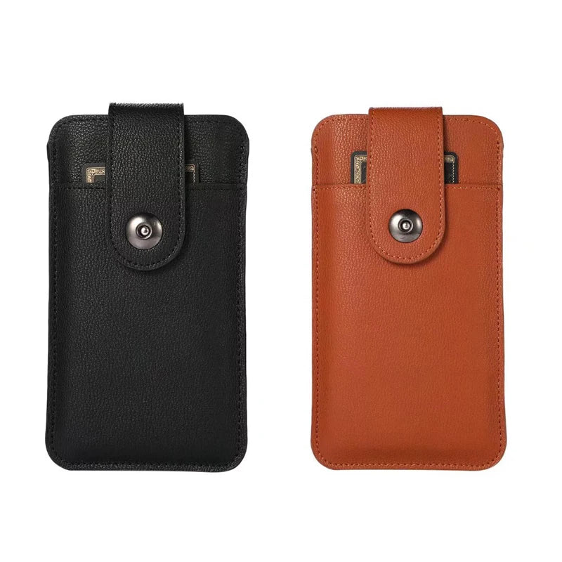 Cell Phone Case For iphone  17 16 16E 15 14 13 12 Pro Max Universal Holster Belt Phone Case Leather Phone Pouch Waist Bag