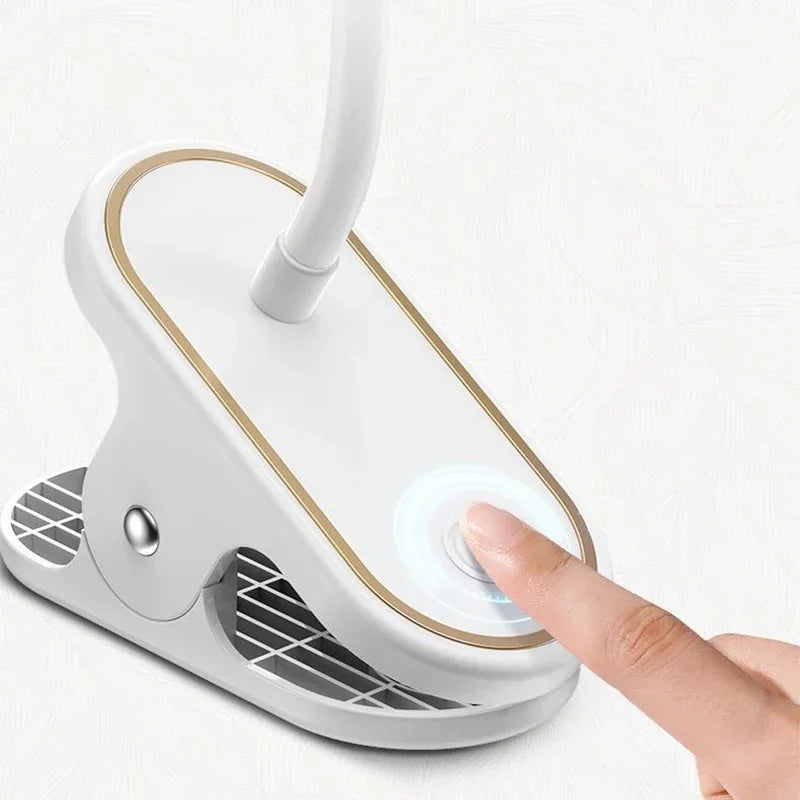 LED Reading Book Light USB Rechargeable Table Lamp With Clip Bedside Reading Light Touch 3 Modes Dimming Eye Protection Lights