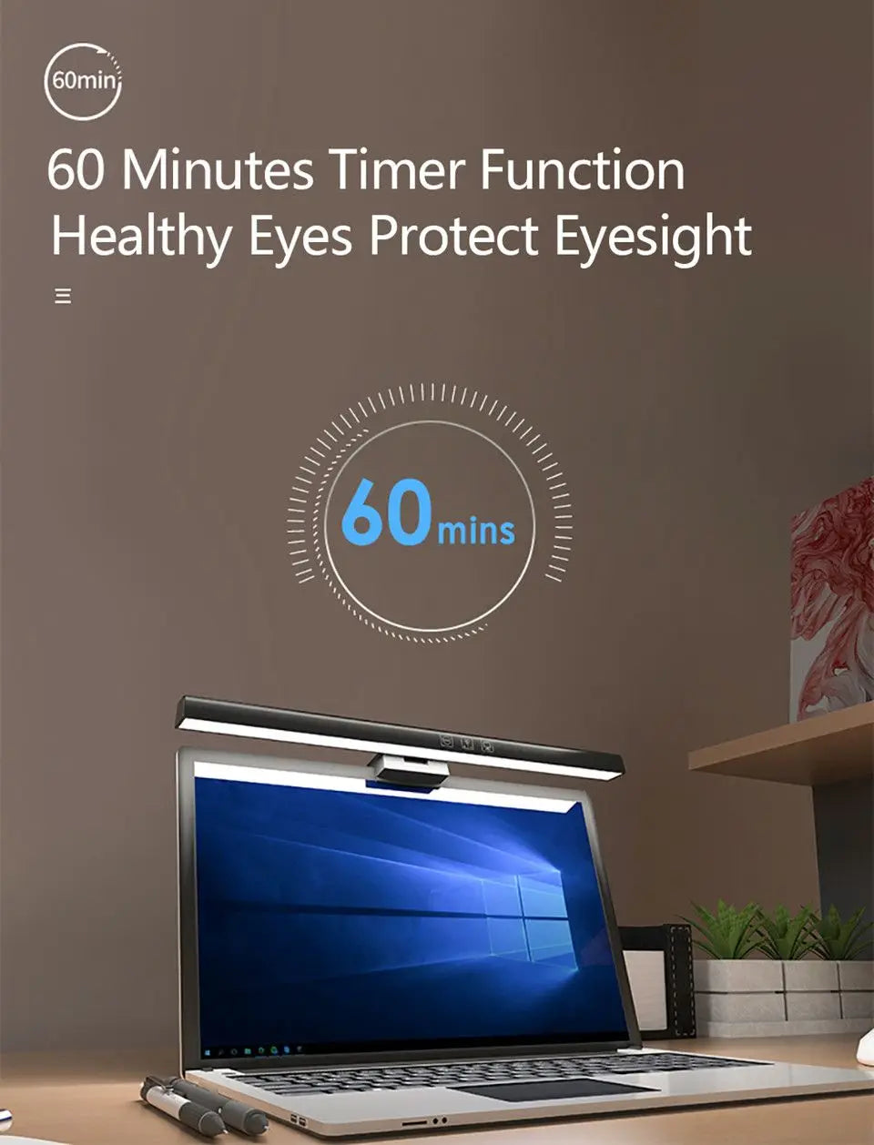 RGB Desktop Atmosphere Light Strip LED Eye Protection Learning Reading Hanging Lamp PC Display Screen Lighting Night Light