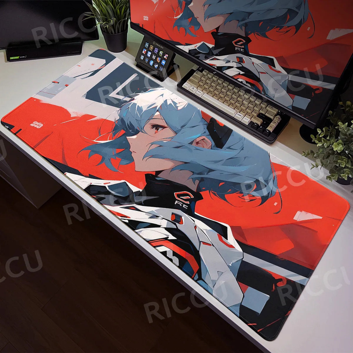 Large Mats E-E-Evangelione Mouse Pad Gamer Desk XXL Rug Office Accessories Computer Table Carpets Anime PC Gaming E-Sports Pads