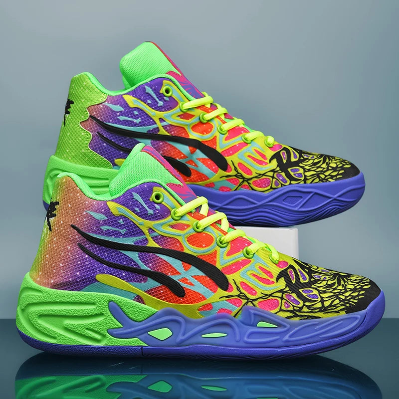 Basketball Shoes for Men Soft Lightweight Training Field Anti Slip Shock-Absorbing Breathable Cofmortable High-top Sneaker Man