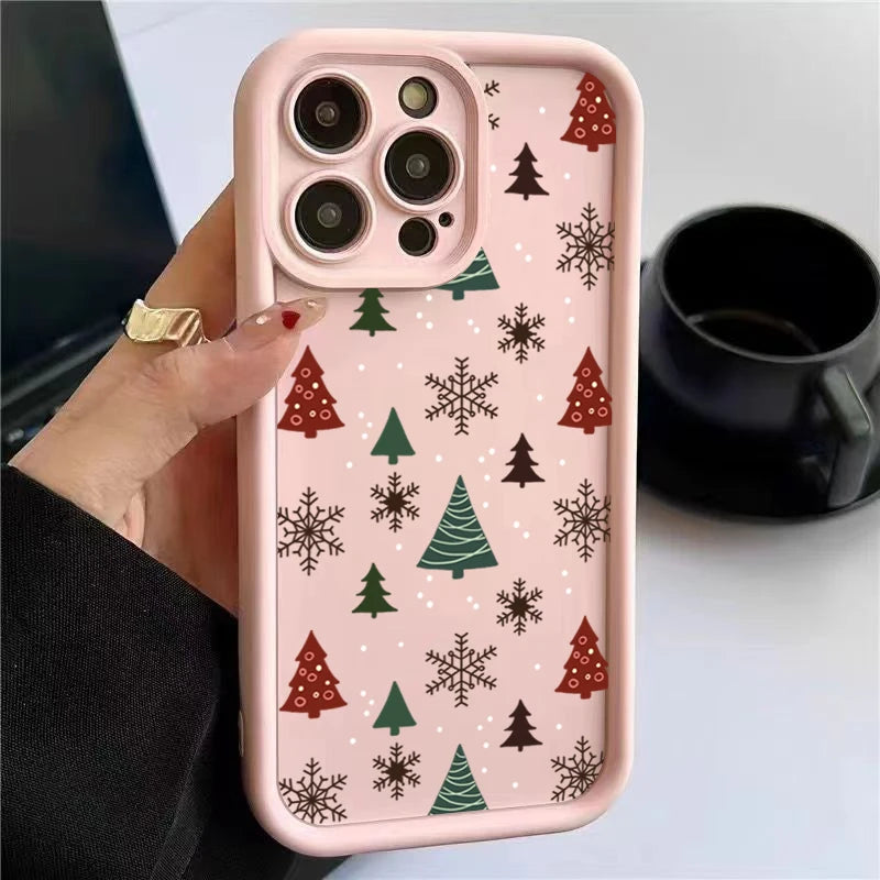 Phone Case For iPhone 17 16 15 14 Pro Max 11 12 13 Pro Max 7 8 Plus XR X XS Max Merry Christmas New Year Gifts Shockproof Cover