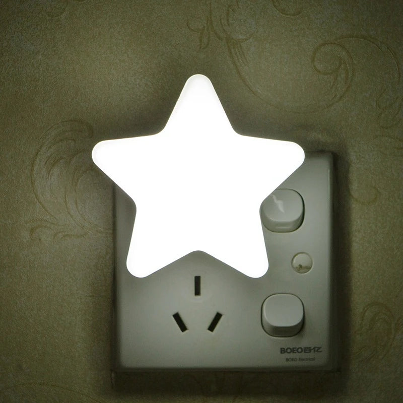 LED Stars Night Lights EU/US Plug Night Lamp Light Home Decoration Bedroom Bedside Baby Room Living Room Corridor Lighting