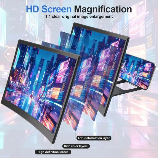 3D Screen Magnifier for Cell Phone, HD Phone Magnifier Screens Enlarger, Projector Screens for Mobile Phone Screen Amplifier