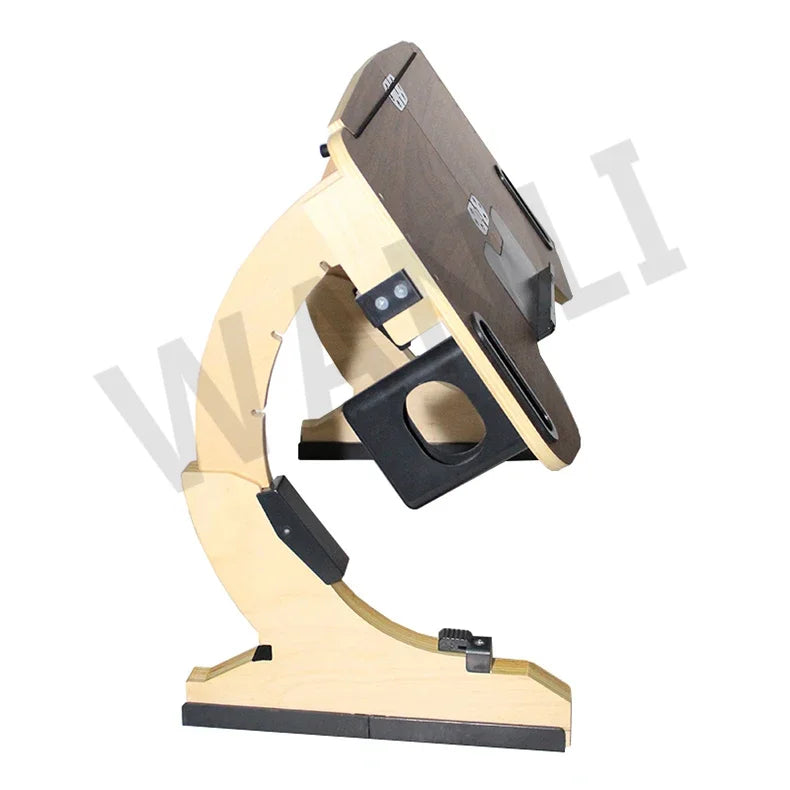 Desktop computer stand, portable and foldable stand, multi-functional reclining desk, made of wood, 360° adjustable laptop stand