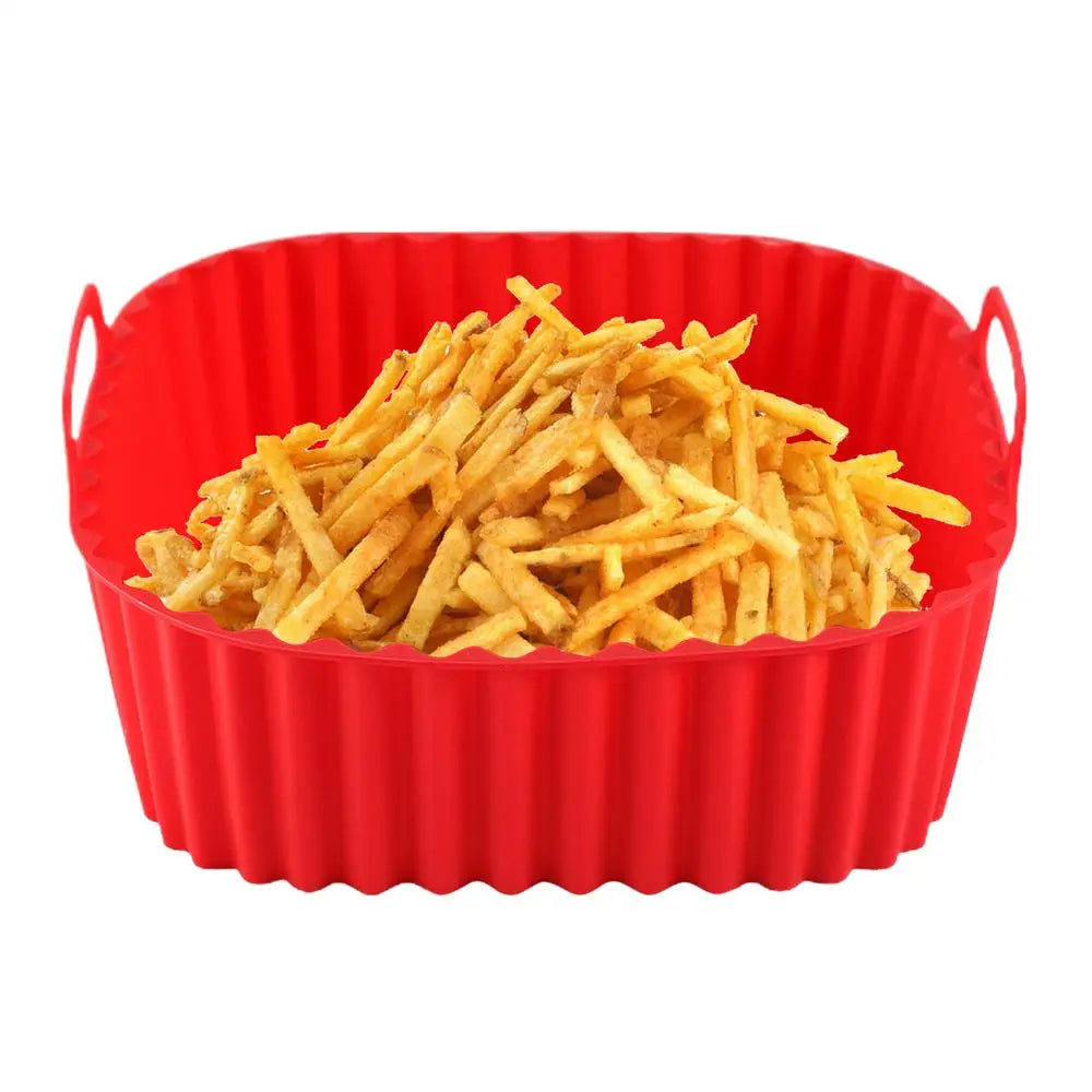 Silicone Air Fryer Liners Pot Square Airfryer Basket Plate Cooking Gadgets Reusable Non-stick Pizza Pan Oven Kitchen Accessories