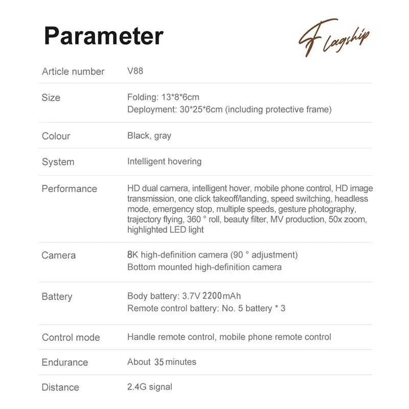 HD Mini V88 Drone 8K 5G GPS Professional Aerial Photography Remote Control Aircraft HD Dual Camera Quadcopter Toy UAV