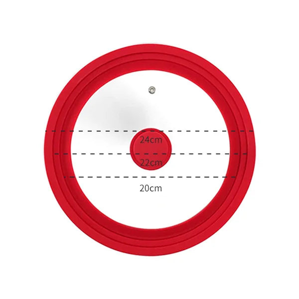 Multifunctional Tempered Glass Pot Lid Silicone Rim Cool Touch Handle Steam Dishwasher Safe Skillet Pan Cover Christmas Gift