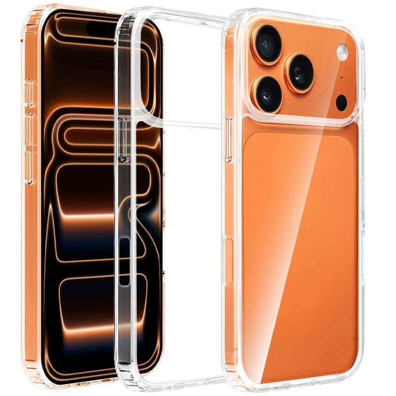 Crystal Clear Case For iPhone 17/17Promax/17 Pro/17 Air Shockproof Protective Phone Cover HD Transparent Hard PC Bumper Shell