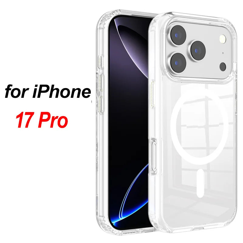 For iPhone 17 Series Transparent Clear Case with White Ring & Shockproof Camera Guard Cover 16 15 14 Pro Max