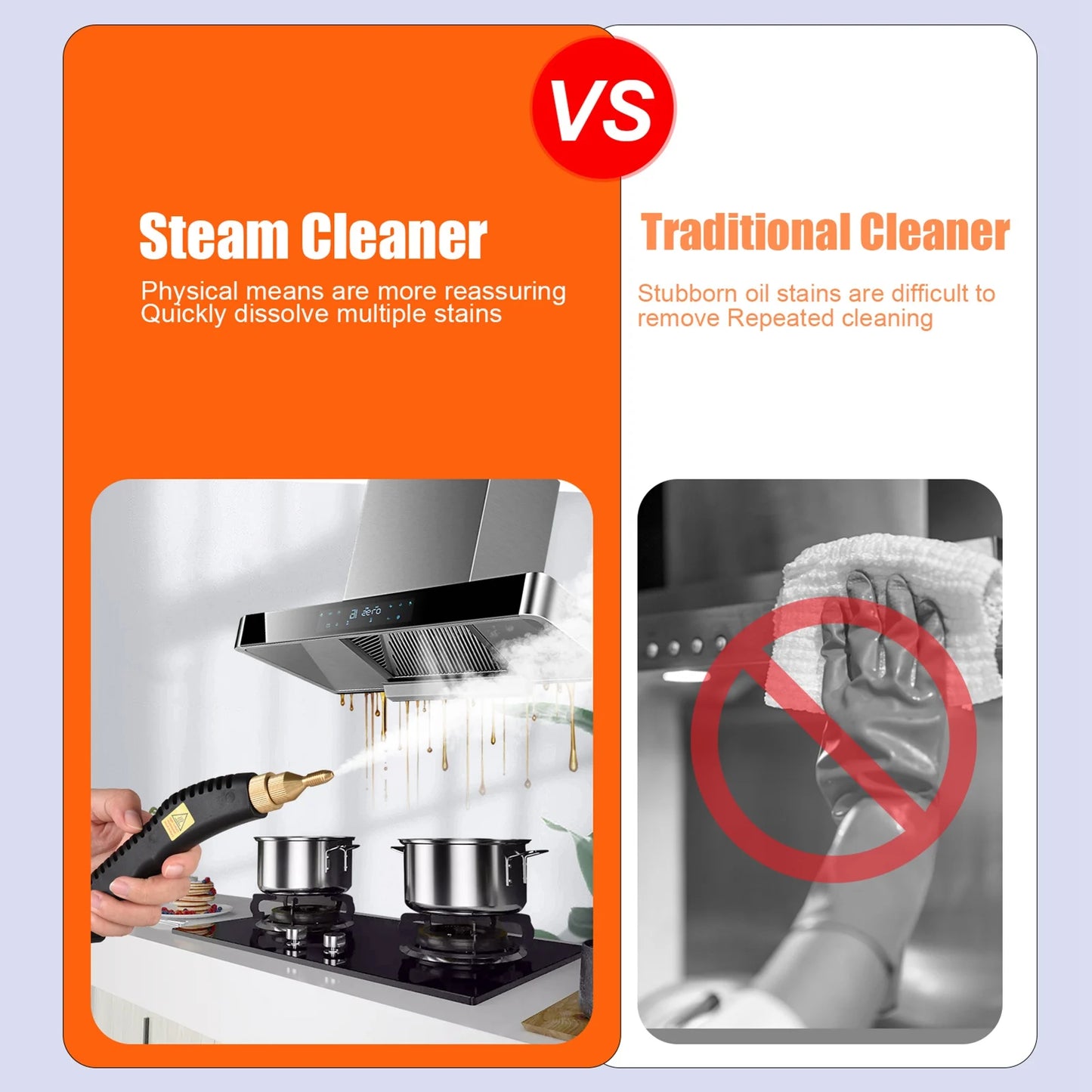 Portable Steam Cleaner 1500W High Temperature High Pressure Mobile Cleaning Machine Steam Cleaner 3.5Bar Handheld Steam Cleaner