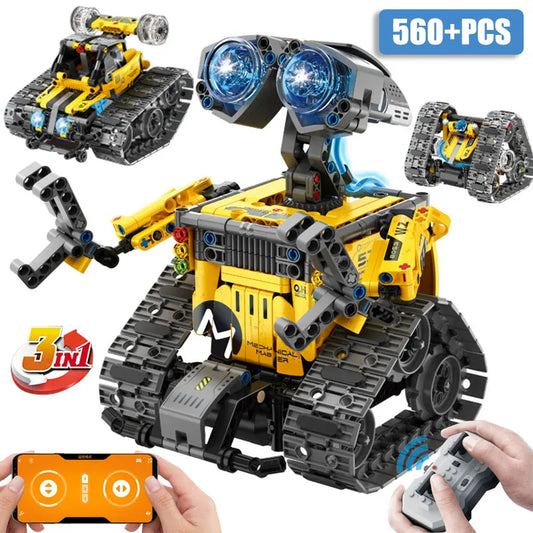 Technical City MOC 4 IN 1 560pcs RC Robot Model Building Blocks Creative DIY Transformation Robot Bricks Toys For Children Gifts