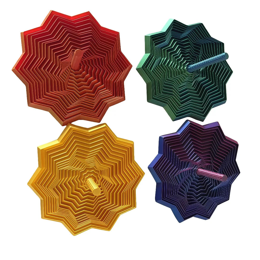 3D Printing Expanded Sensory Fidget Star Model Visual Illusion Hexagon Whirling Spiral Ornaments Stress Relief Board Game
