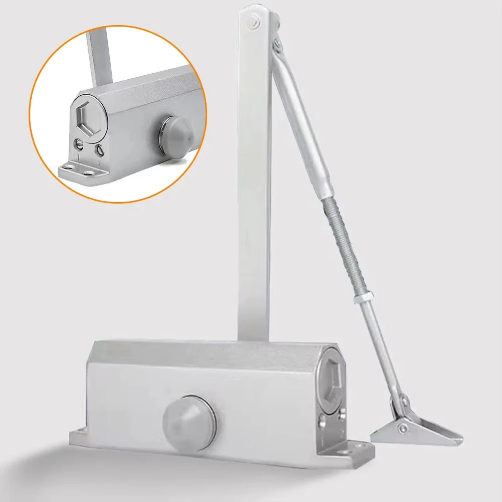 25-85KG Closing Automatic Door Closer Hydraulic Adjustable Speed Positioning Door Stop Protective Door Holder Hardware,1PCS