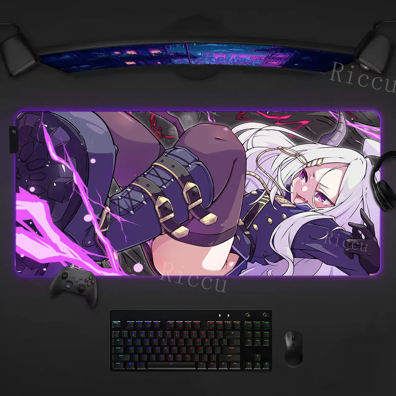 RGB HD Ryuuge Kisaki Blue Archive Game Mousepad Large Keyboard Desk Mat Gaming Mouse Pad LockEdge Edge PC Computer Mat E-Sports