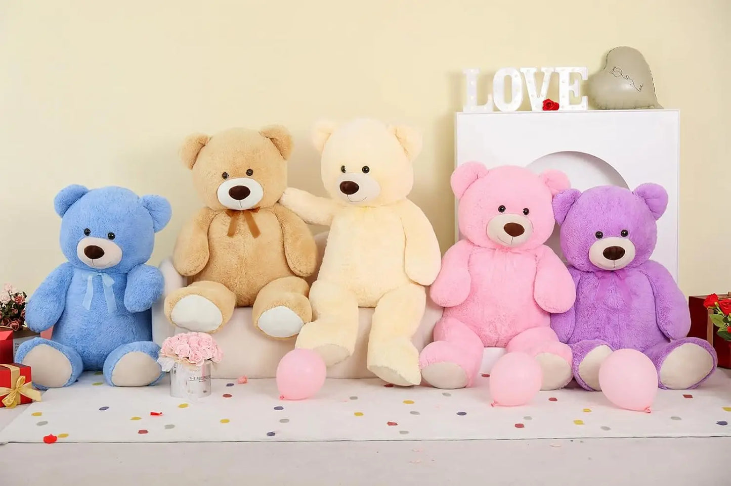 MorisMos Giant Teddy Bear Stuffed Animal 4 Feet,51.8in Big Teddy Bear for Baby Shower  Valentine's Day