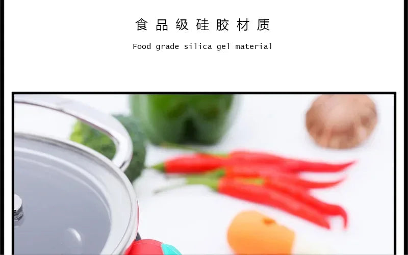 Cute Silicone Pot Lid Anti-spill Rack Heat-resistant Anti-Overflow Stoppers Pot Cover Lifter Holder Creative Kitchen Tool Gadget