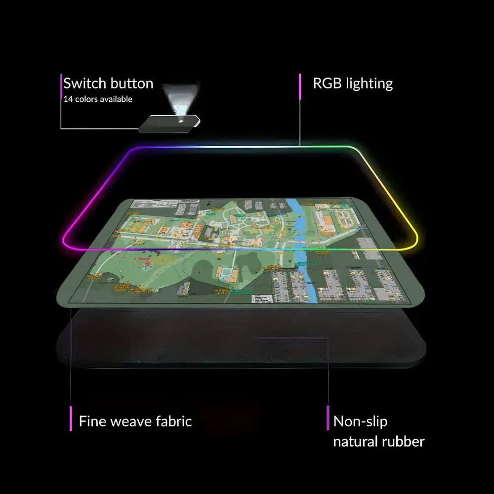 Escape from Tarkov Mouse Pad Animation Games Beautiful RGB Gaming Gamer Large LED Light XXL MousePads Computer Non-slip Decor