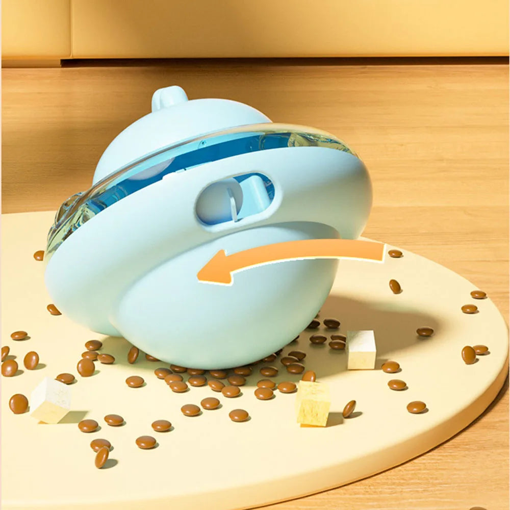 Pet  UFO Flyer Toy - Interactive Slow Feeder for Dogs Cats, Bite-Resistant Squeaky Pet Toy for Self-Entertainment Boredom Relief