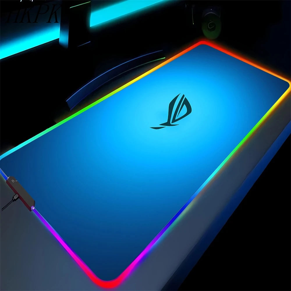 Black Mouse Pad Asus Rgb Gaming Mause Mat Anime Mats Gamer Rug Pc Xxl Cute Pads Large Game Keyboard Carpet Backlight Mousepad