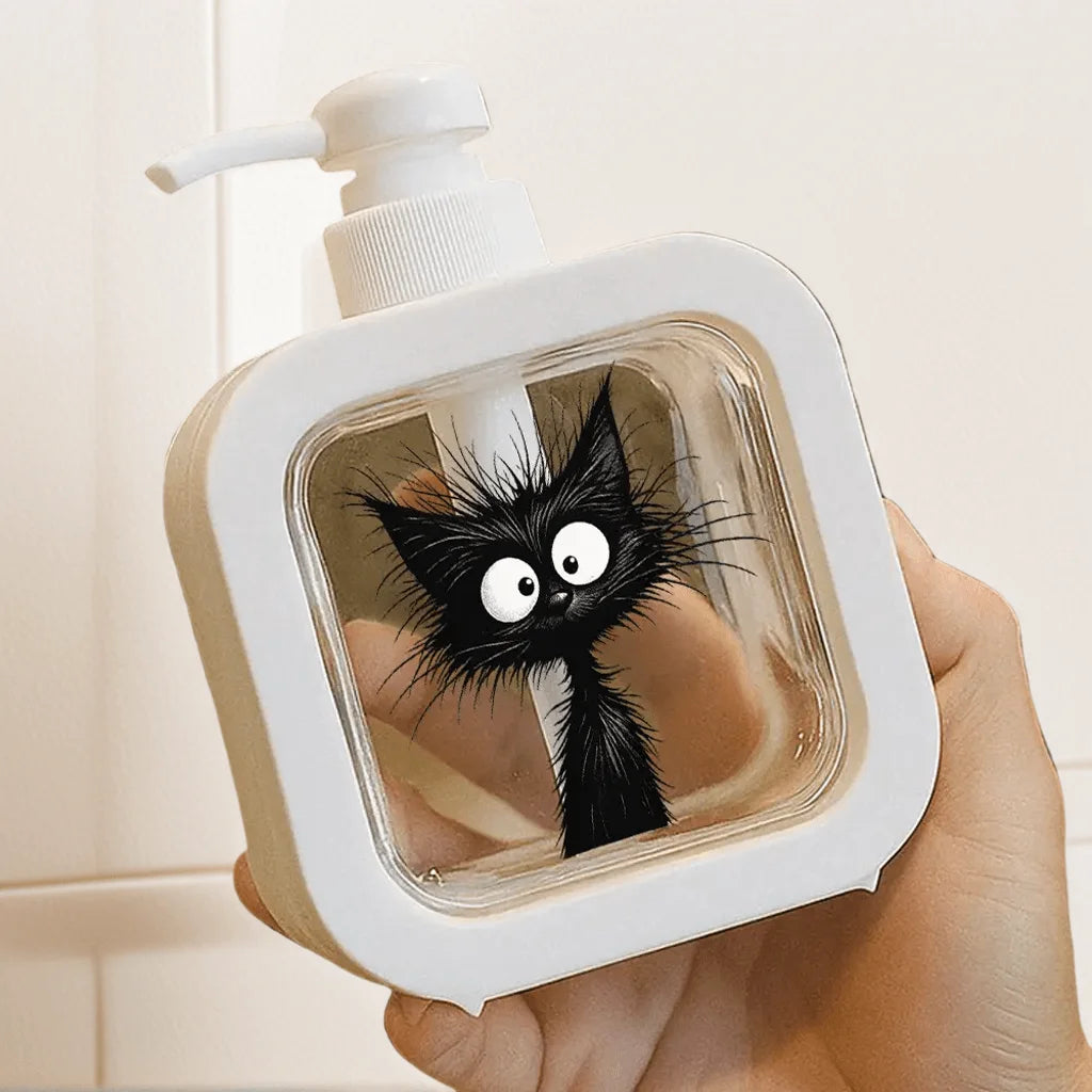 Cute soap dispenser - Cartoon cat-shaped, moisturizing hand sanitizer pump bottle