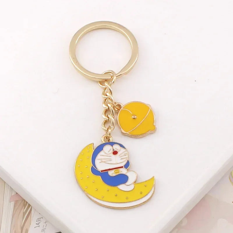 Anime Doraemon Keychain Trinket Jewelry Kawaii Car Key Chain Key Ring Cartoon Backpack Pendant Decorations Kids Birthday Gift