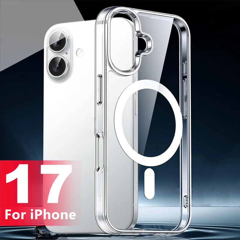 For iPhone 17 Series Transparent Clear Case with White Ring & Shockproof Camera Guard Cover 16 15 14 Pro Max