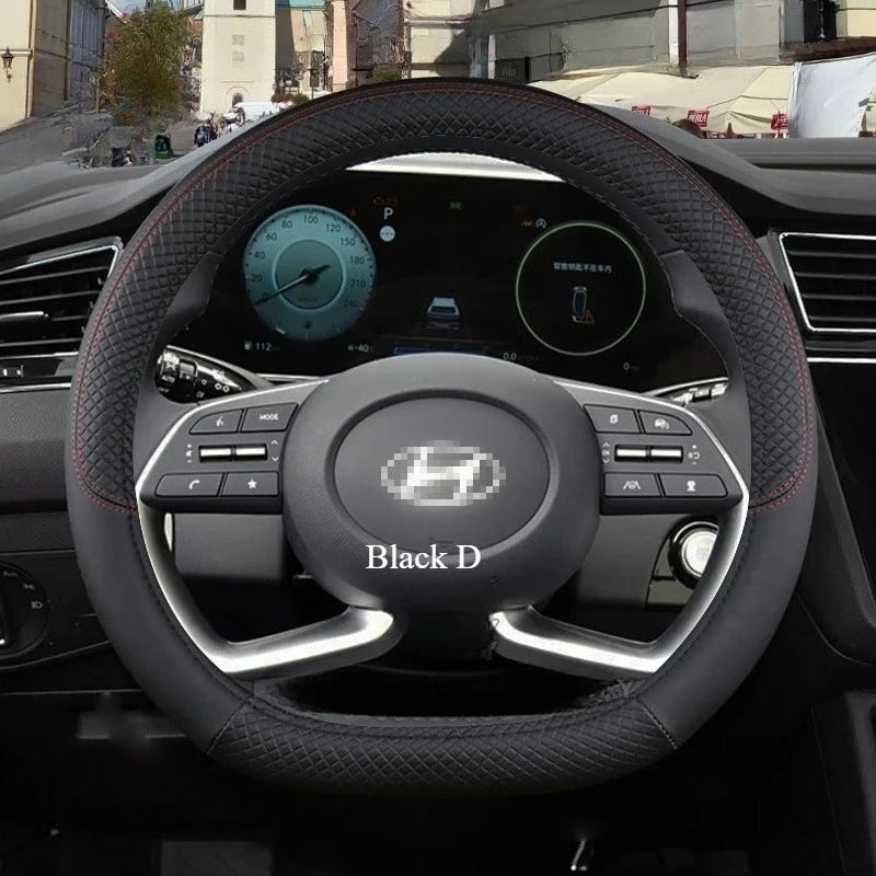 Car Steering Wheel Cover for Hyundai i20 Ii0 i40 Tucson Accent Kona Elantra ix35 Solaris Creta Getz Santa Fe   Accessories
