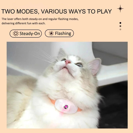 Smart Laser Cat Toy Collar Hands-Free Pet Self-Entertainment Interactive Collar Adjustable Strap USB Rechargeable 2 Colors