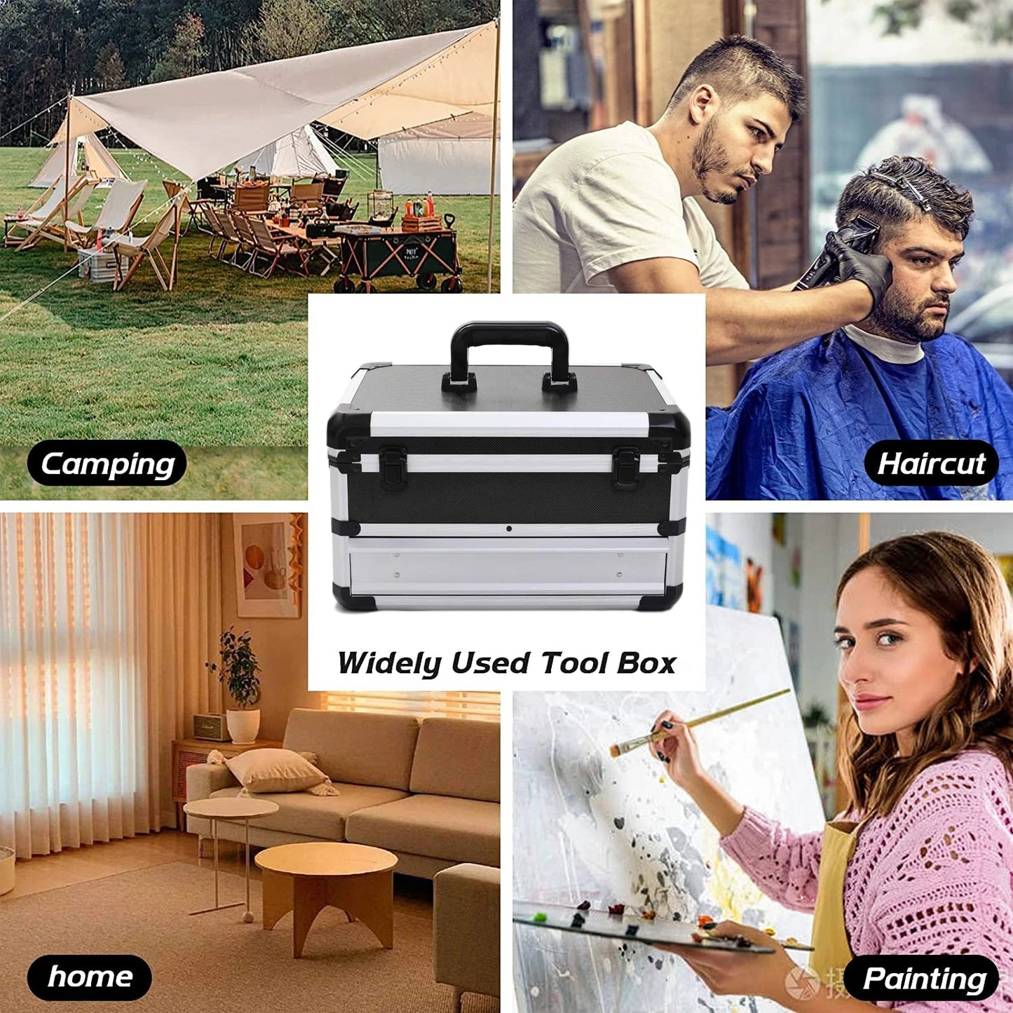 Aluminum Carrying Case Tool box Drawer Type Tool Box Organizer Multifunctional Metal Tool Box Suitcase Electrician Suitcase