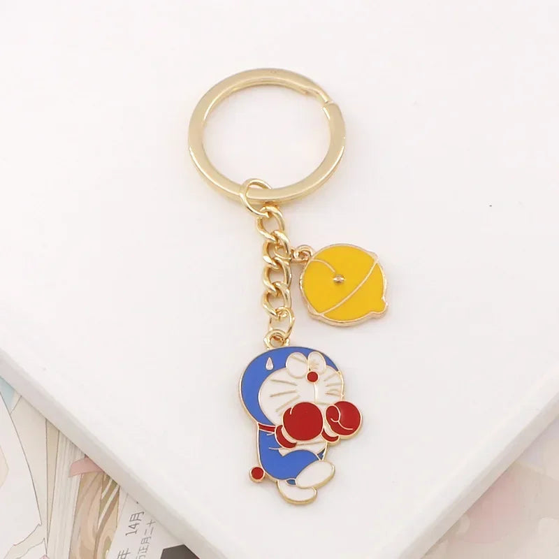 Anime Doraemon Keychain Trinket Jewelry Kawaii Car Key Chain Key Ring Cartoon Backpack Pendant Decorations Kids Birthday Gift