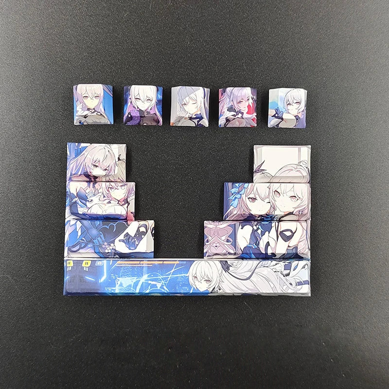 12Keys/Set Anime Character Design Custom Thermal Sublimation Cherry Profile Mechanical Keyboard Supplement Key Custom Keycap