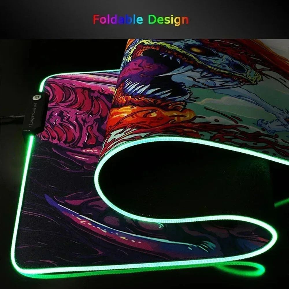 RGB Luminous ASUS Large PC Gaming Mouse Pad Black-green Desk Accessories LED XXL ROG Keyboard Extended Pads Backlight Cool Mats