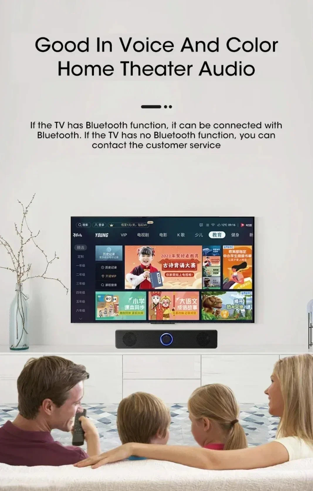 3D Surround Soundbar Speaker System - Subwoofer Stereo Music Box, Multi-functional for Computer and TV, Immersive Speaker