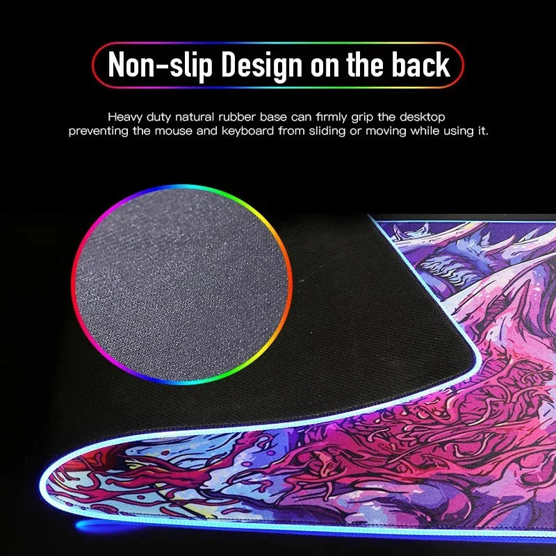 RGB My Hero Academia PC Gaming Accessorie Mouse Pad Keyboard Pad Large Anti-slip Carpets Japanese Anime Mat Home Office Setup