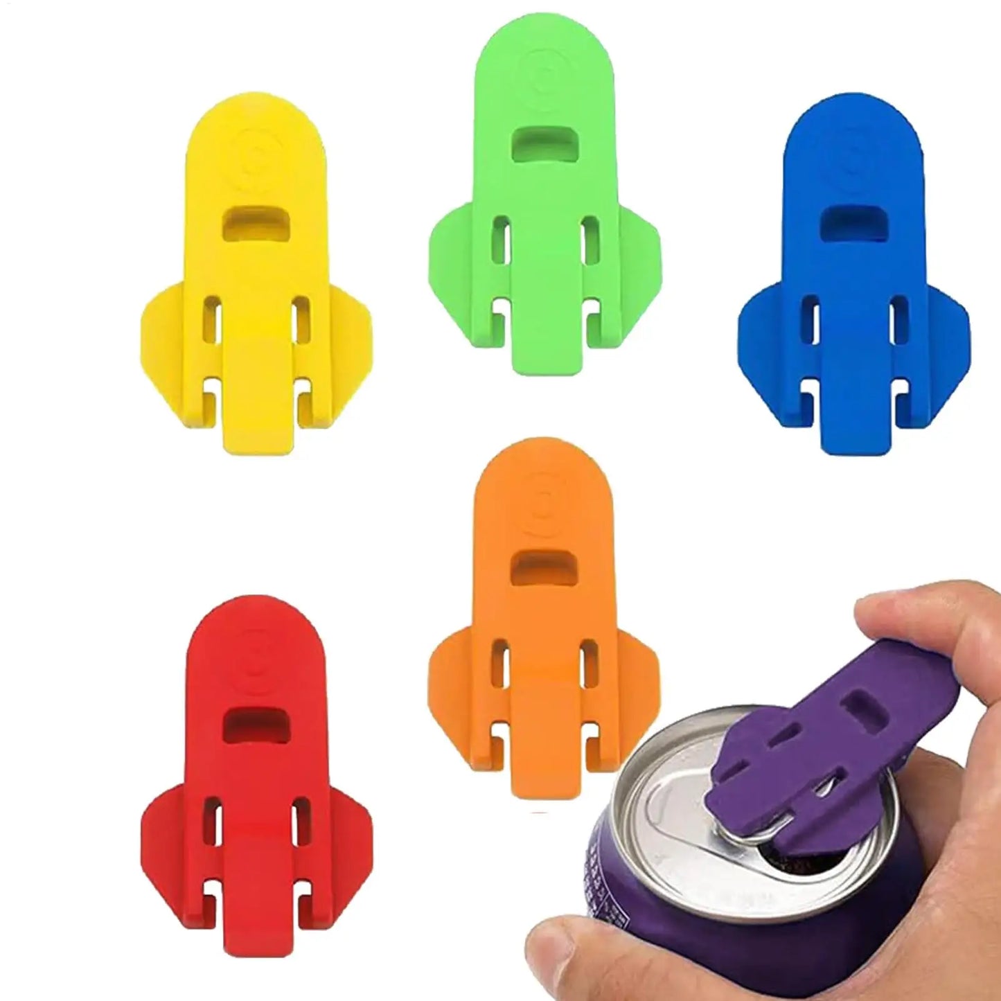 6pcs Opener Manual Soda Beer Can Openers Plastic Beverage Can Cover Protector Colorful Can Tab Cover Can Opener Tool