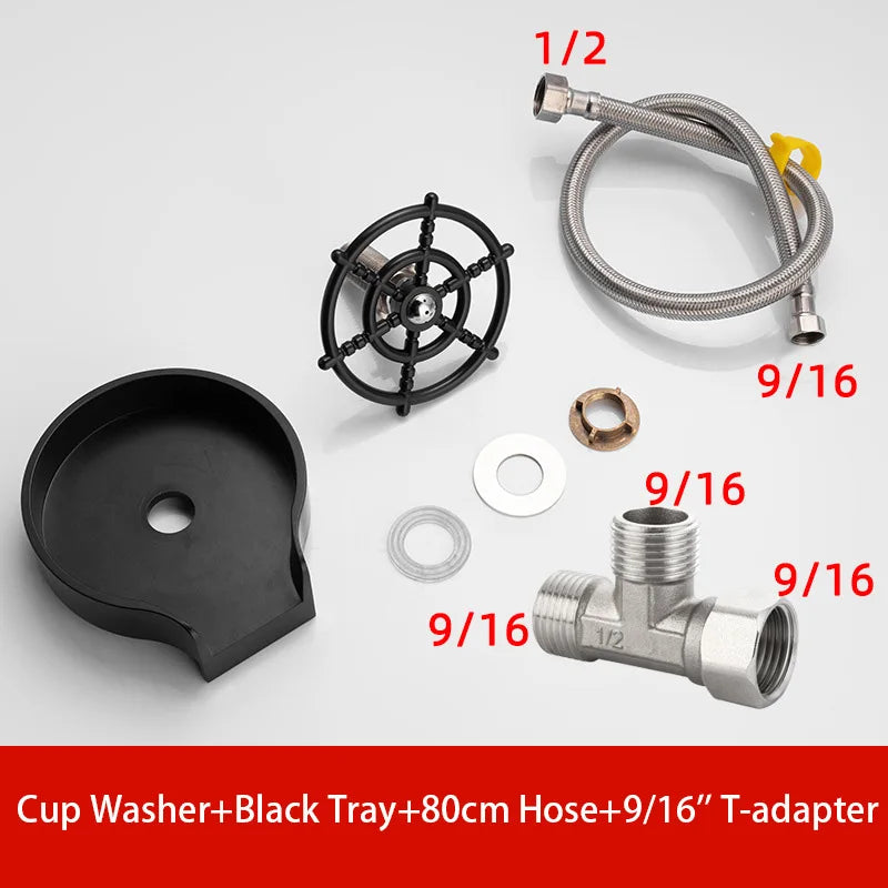 Automatic Glass Cup Washer High Pressure Kitchen Faucet Glass Rinser Stainless Steel Bar Cup Cleaner for Kitchen Sinks Wash Tool