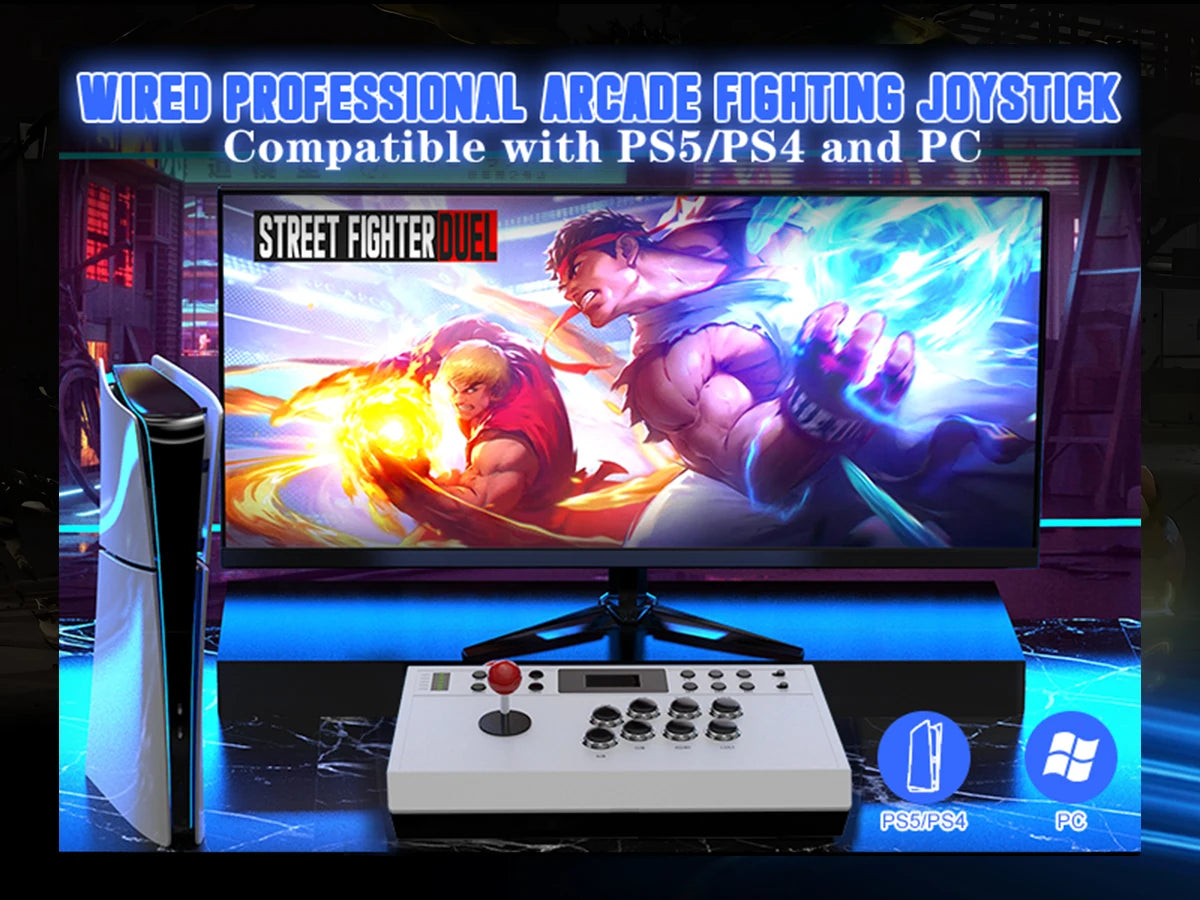 Professional Arcade Joystick for Gaming USB Wired Adapter Compatible with PS4/PS5/PC Gaming Controller High-Precision Touchpad
