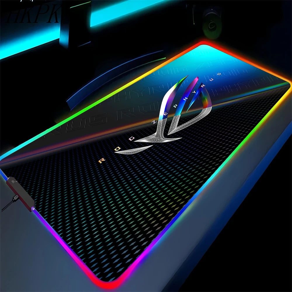 Black Mouse Pad Asus Rgb Gaming Mause Mat Anime Mats Gamer Rug Pc Xxl Cute Pads Large Game Keyboard Carpet Backlight Mousepad