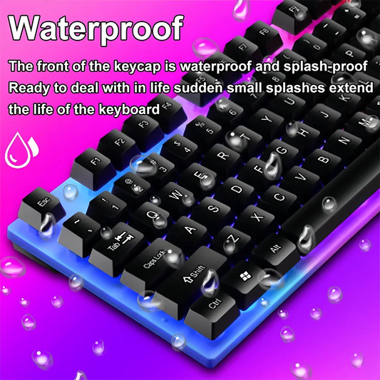RGB Gaming Keyboard 104 Keys USB Wired Keyboard Standard Keyboard Floating Button Backlit Keyboard for PC Computer Laptop