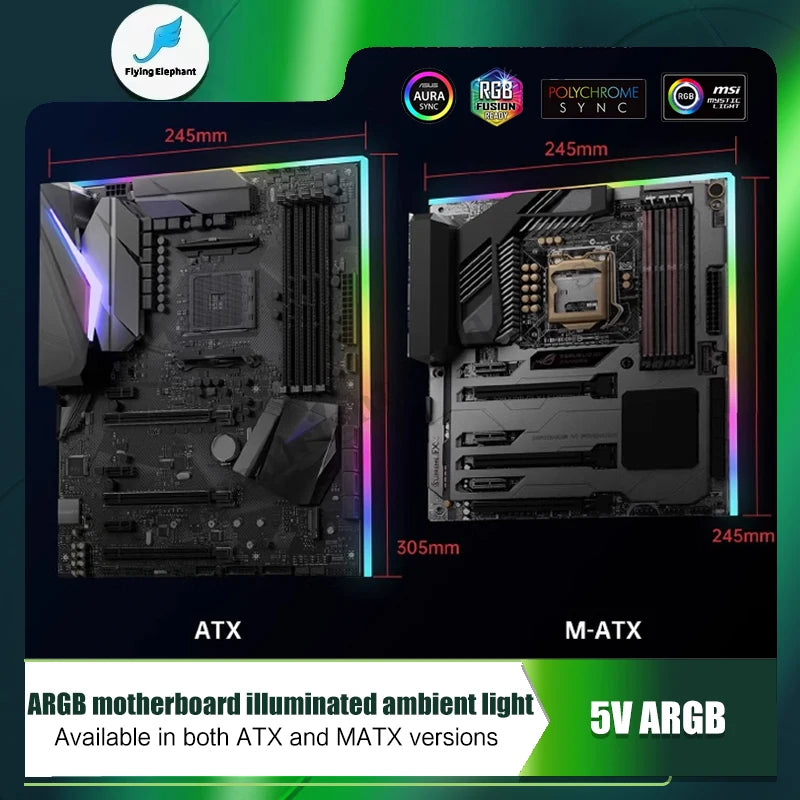 RGB Backplane Panel For Computer Motherboard Lighting, MB IO Decoration Luminous Atmosphere, 5V ARGB AURA, ATX / MATX